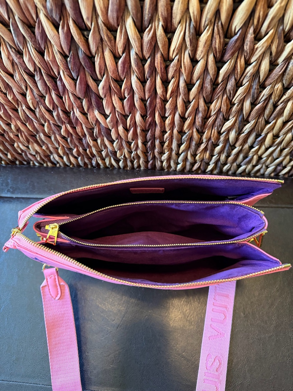 Pink and Purple Monogram Crossbody Bag - Picture 3 of 9